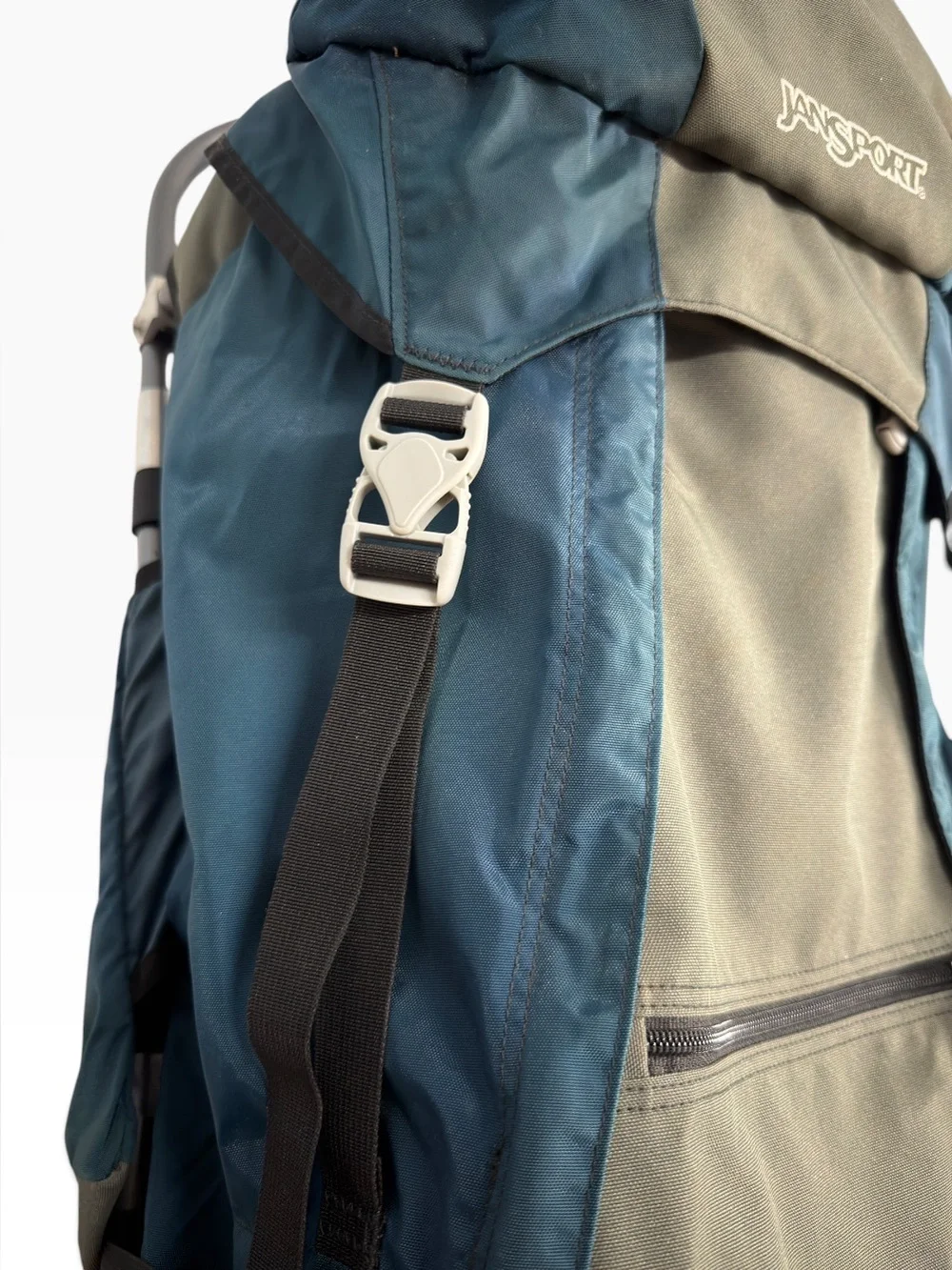 Vintage JanSport Carson 80L External Frame Hiking Backpack Gray Aluminum Pack